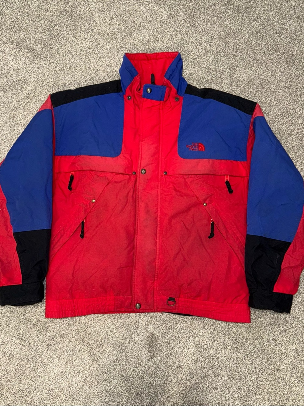 The North Face Red & Blue Men’s Ski Jacket with Black Accents